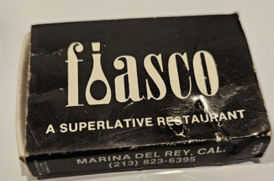 Fiasco A Superlative Resturaunt Matchbook Memorabilia