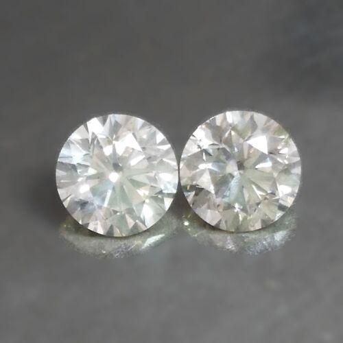 0.60cts Round Pair Untreated White H I Color Natural Earth Mined Loose Diamonds - Picture 1 of 3