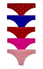 Victoria's Secret VICTORIA SECRET Heart THONG Panty 5 Panties PACK Set  M or  L