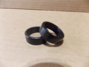 Set of Two 2 Black Aluminum One Inch 1" x 20mm Headset Spacers