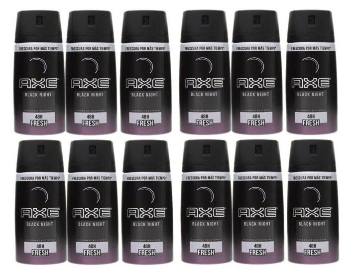 12 AXE Black Night Deodorant Body spray Men Body Spray 150ml / 5.07oz