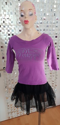 FISHBONE Kurz Stretch Langam Shirt, lila, Größe S, NEU