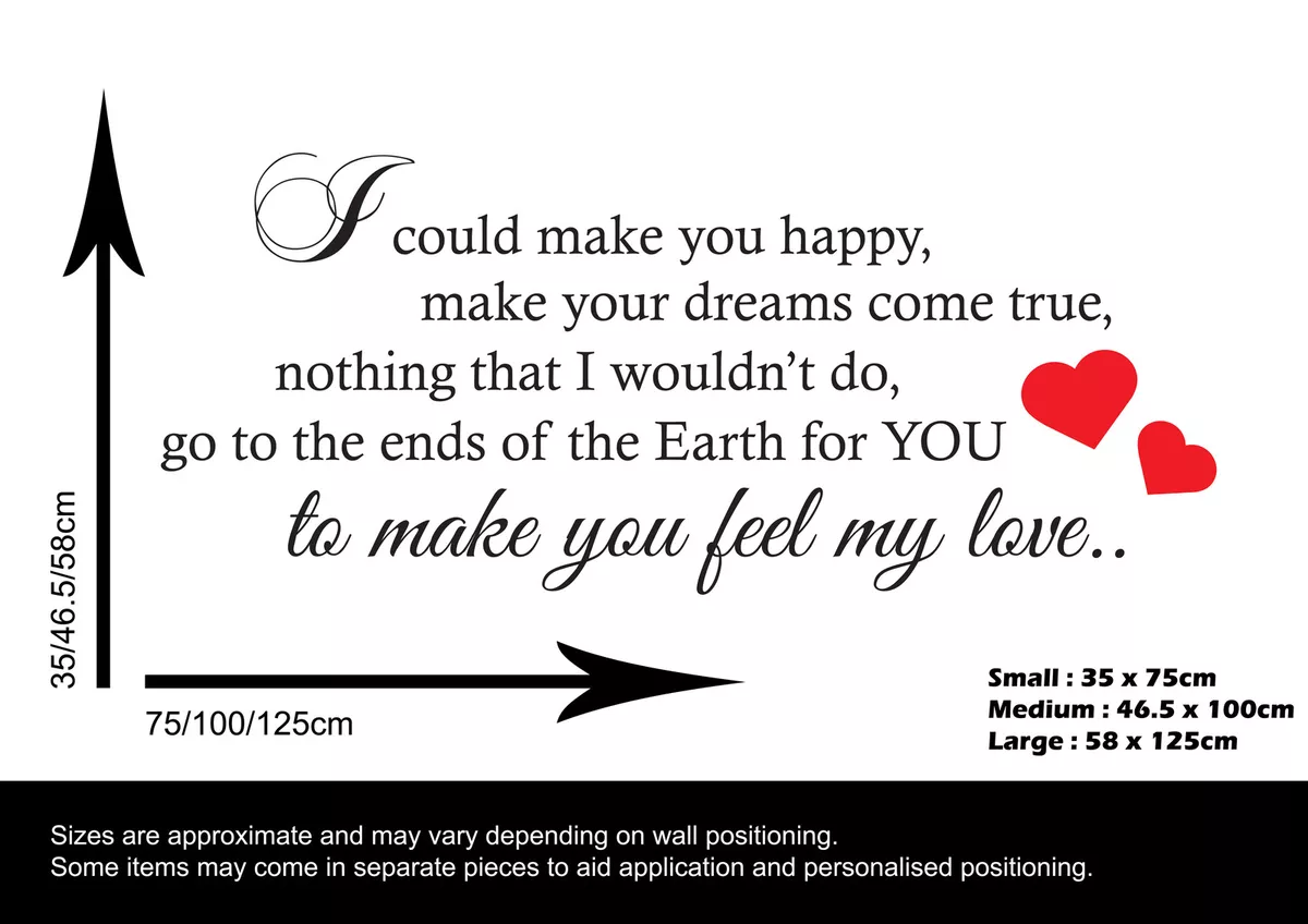 ADELE - MAKE YOU FEEL MY LOVE SONG LYRICS - WALL STICKER WALL ART TRANSFER