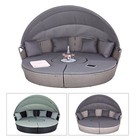 XL Poly Rattan Sonneninsel 210CM Gartenmöbel Sitzgruppe Loungemöbel Sonnenliege