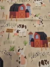 New, Unwashed Andover Fabrics Barnyard With Cows c2015 Multiple Yds Available 