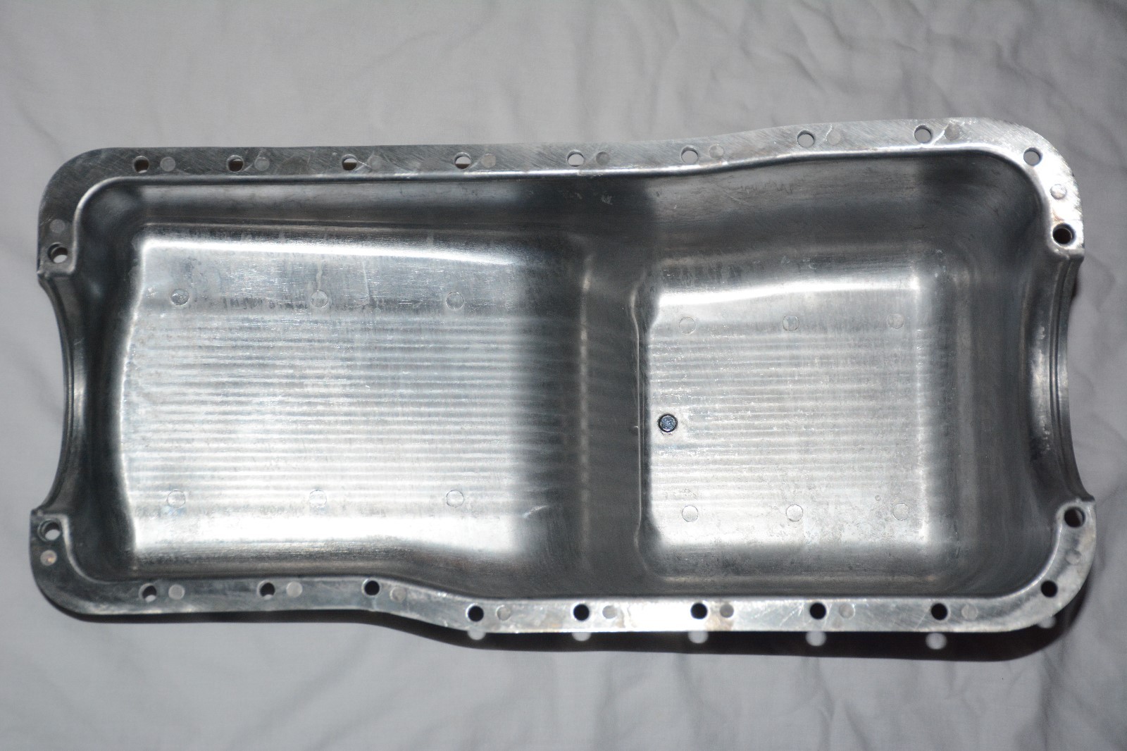 1962-82 SBF Ford Polished Aluminum Oil Pan Retro Finned Front Sump 260 289 302 
