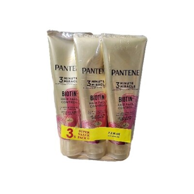 Pantene Biotin Hair Fall Control 3 Minute Miracle Supplement Conditional 3 Pack