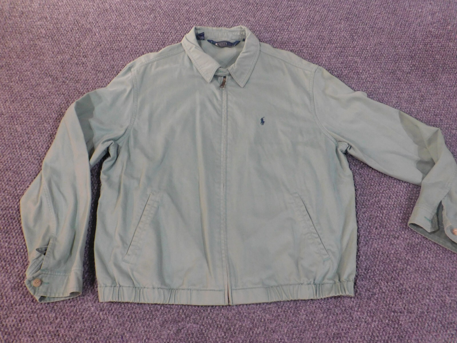 polo ralph lauren giacca uomo grande verde zip bomber classico pony preppy