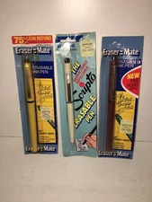 3- 1980s Erasable Ink Pens Scripto Eraser Mate In Original Package 