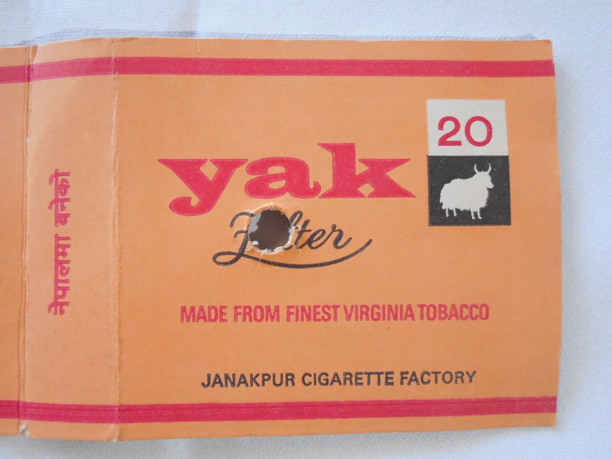 nepali cigarette brand Vintage Tobacco Label from Nepal Janakpur Cigarette Factory Virginia Tobacco