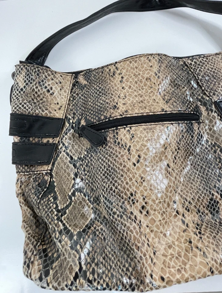 Bolso de mano Style & Co imitación piel de serpiente cremallera completa ligeramente usado excelente estado Foto 2 de 4