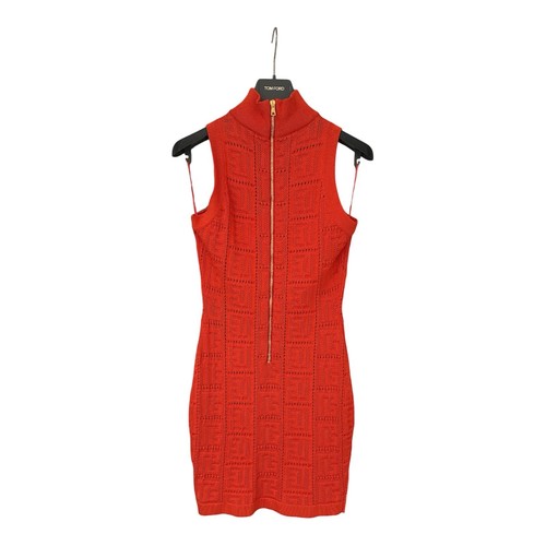 Balmain Paris Dress FR 38 UK 10 Orange Stretch BodyCon Sleeveless - Bild 8 von 11