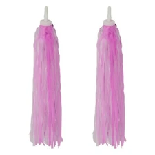 PINK/ WHITE Bicycle Handlebar Pom Pom STREAMERS Beach Cruiser Bikes