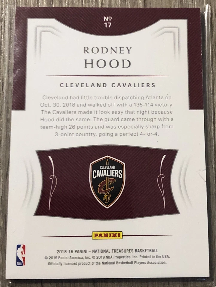2018-19 Panini National Treasures #17 Rodney Hood 79/99 CAVALIERS/BLAZERS - Image 2 of 2