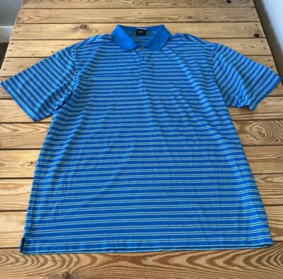 Nike Golf Men s Short Sleeve Polo Shirt Size XL Blue Striped R10