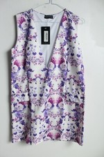 Pretty little Thing Imogen Floral Plunge Dress - Lilac - Size 8 (a9)