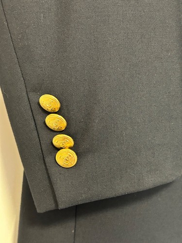 Chaps Ralph Lauren navy blue gold button blazer sport coat jacket 40S - Picture 2 of 7