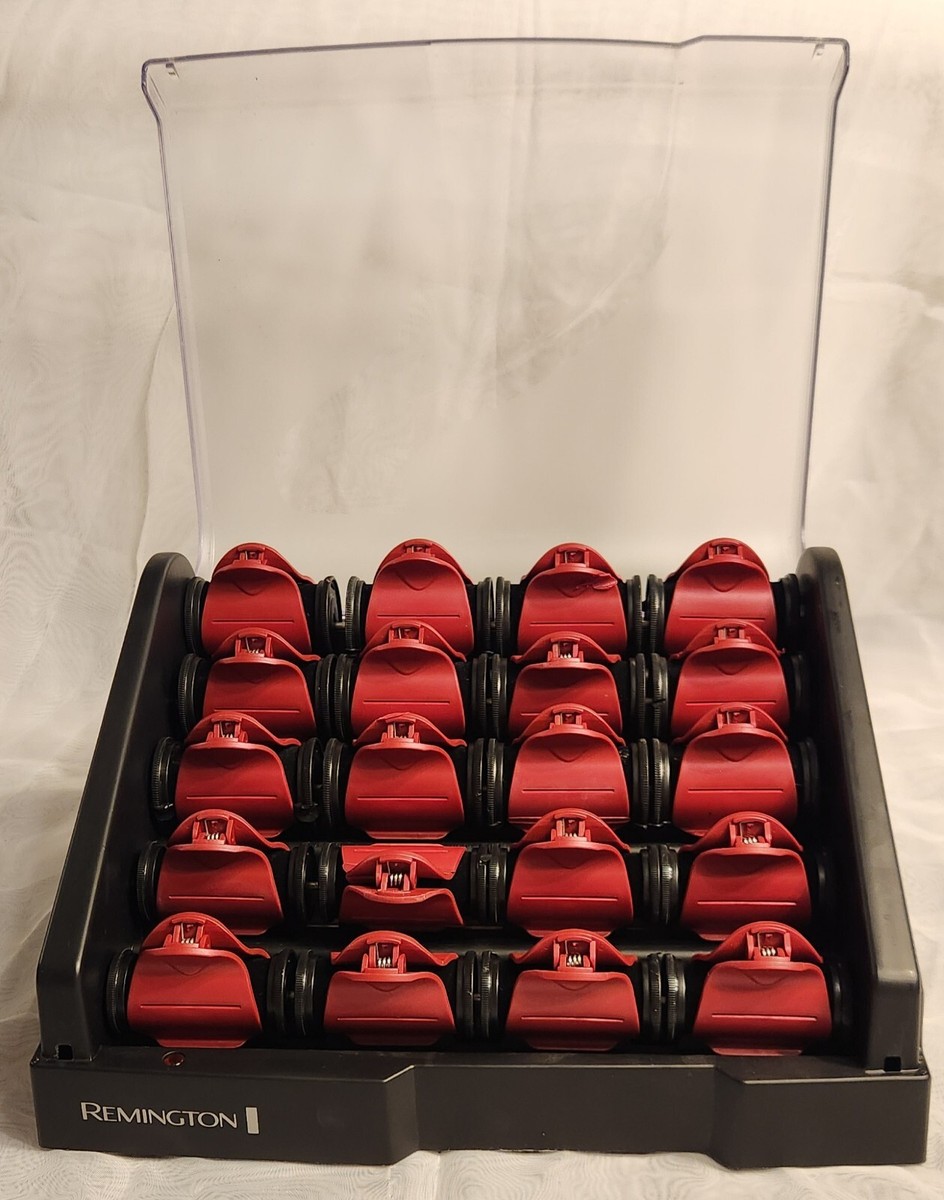 Remington TStudio Hot Rollers Curlers Heated Silk Ceramic Clips Red H-9097  WORKS