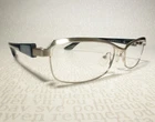 Brushed Steel & Blue IYOKO INYAKE IY281 Sleek Rectangular Eye Glasses Frames