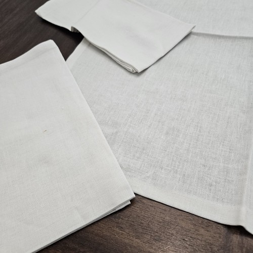 Vintage White Linen Napkins Set Of 6 - Picture 10 of 10