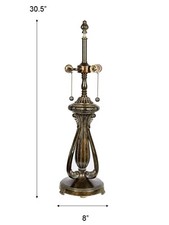 SR075-DALE TIFFANY 8X30.5 METAL MONARCHY 2LT BASE REC-18"D TIFFANY SHADE