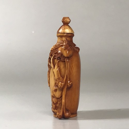 Antique Chinese Carved Snuff Bottle with Lid Fine Details Rare 68mm Tall - Picture 4 of 24