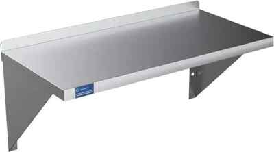 Heavy-Duty Stainless Steel Wall Shelf Square Edge Metal Kitchen Shelving 12''x24''