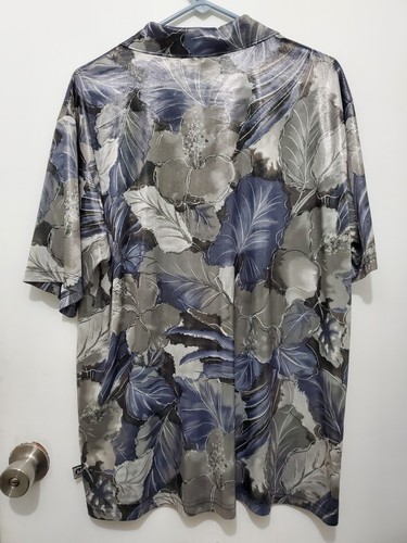 Vtg 90’s YMLA M Shirt Floral, Rave Club Disco Techno Sparkly Metallic Reflective - Picture 2 of 7