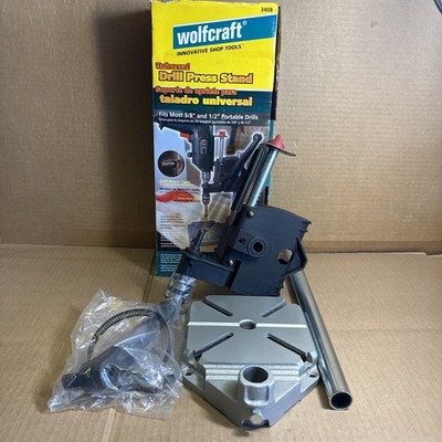 NEW IN BOX: WOLFCRAFT: Universal Drill Press Stand 3408 Fits 3/8  & 1/2 Drills