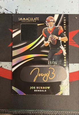 2020 Panini Immaculate #REB-1 Joe Burrow RC /25 RPA Bengals Gold Auto