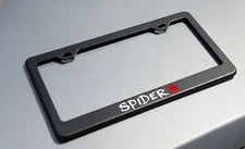 Spider Logo License Plate Frame Holder Premium Black Metal Racing Style
