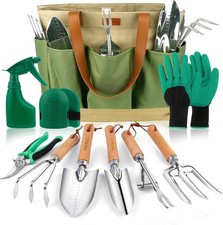 Gardening Tools Set of 10 Heavy Duty Gardening Hand Tools Stainless Steel Garden