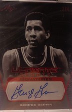 2021 Leaf Ultimate Sports - Ultimate Signatures George Gervin #US-GG1 Red /4  AU