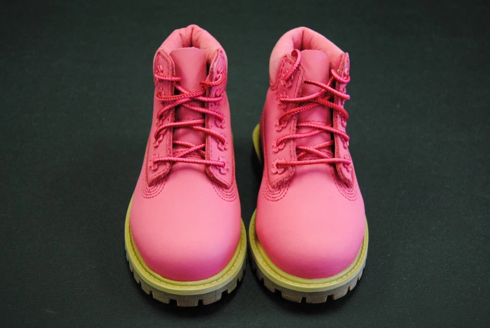 NUEVO NIÑO TIMBERLAND TB0A6BEBEAL 6" PREMIUM WP BOTA ROSA BRILLANTE NOBUCK Foto 2 de 4