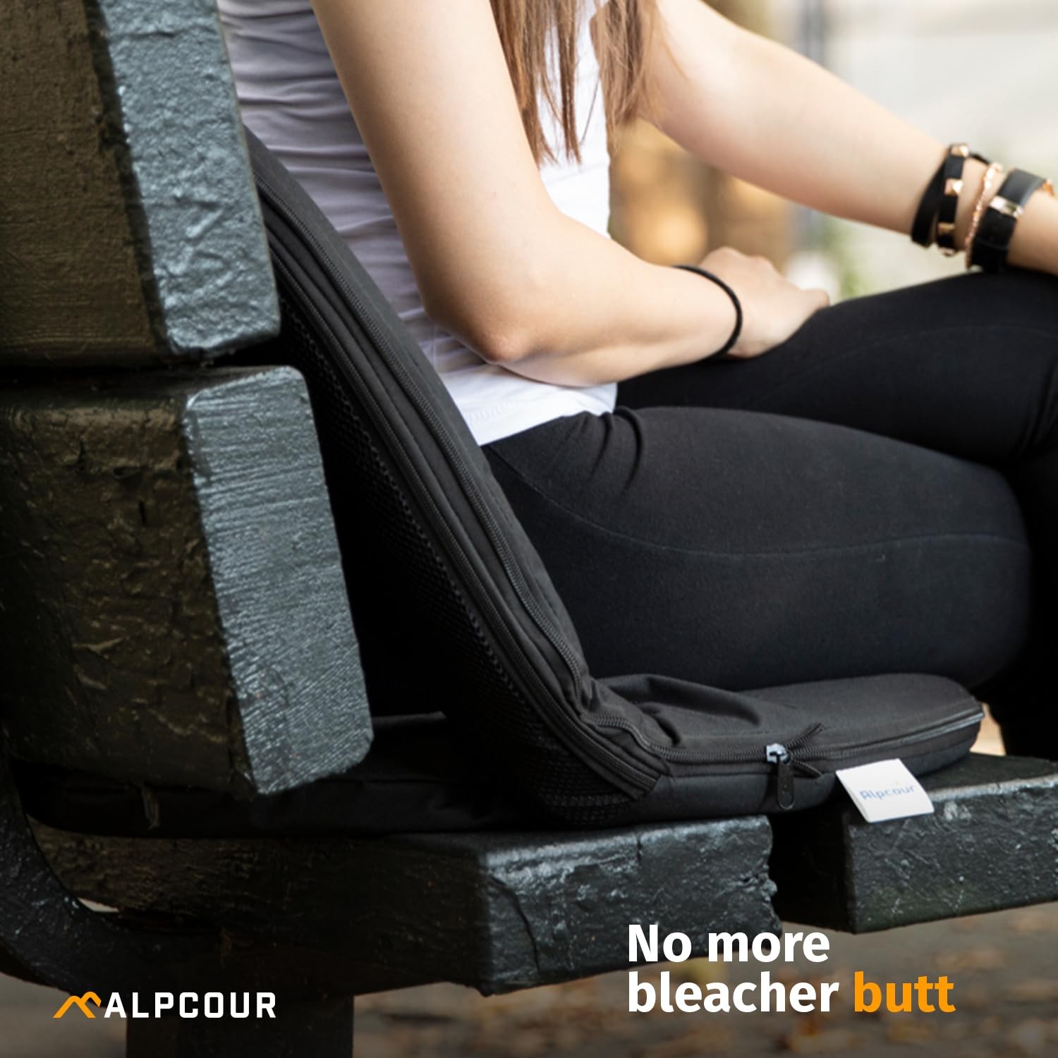 Alpcour Folding Stadium Seat Deluxe Outdoor Camping Reclining Waterproof Cushion