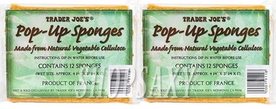 2X Pack Trader Joe's Pop-Up Sponges 12 Sponges Each
