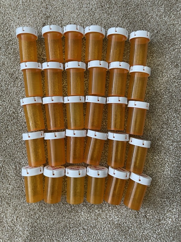 Set of 30 Orange Medication Containers