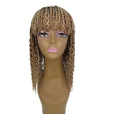 Cornrow Twist Knotless Braided Wigs for Black Women, 13" Curly Wavy Shoulder