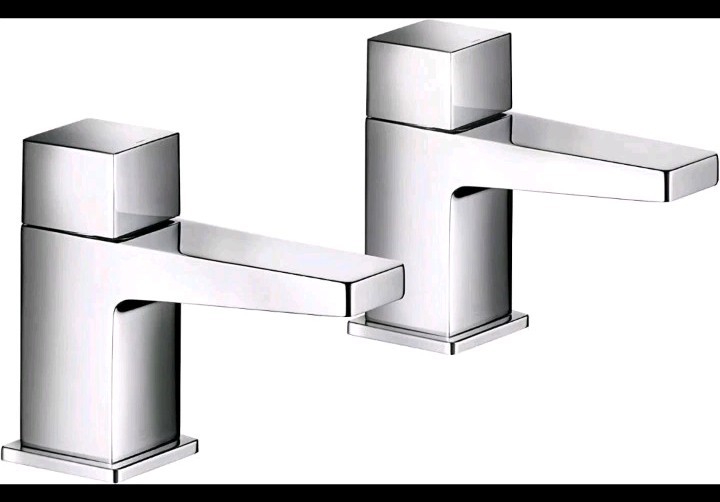 Mira Showers Honesty Square Bath Pillar Taps Chrome Bathroom - 1 Pair 2.1815.003