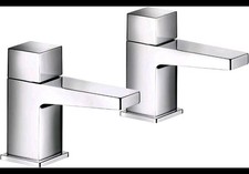 Mira Showers Honesty Square Bath Pillar Taps Chrome Bathroom - 1 Pair 2.1815.003