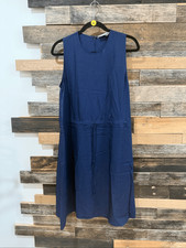Everlane Japanese GoWeave Light Drawstring Dress Navy Blue Sz 10