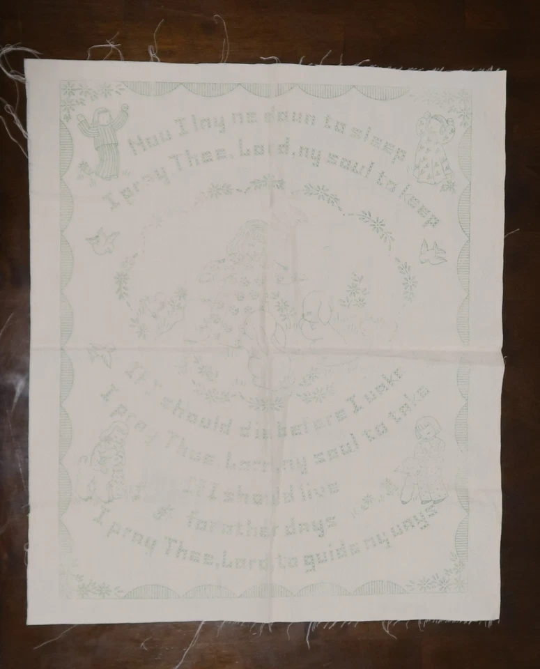 Needlepoint Cross Stitch Craft Pattern Now I Lay Me Down To Sleep. Prayer Design - Image 2 of 4