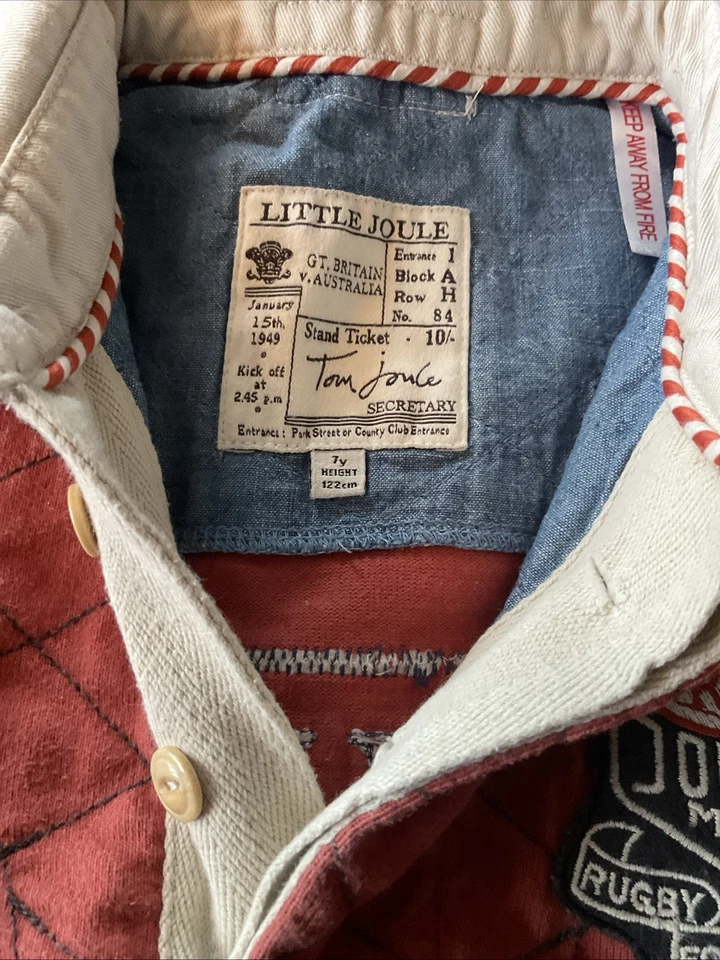 Boy’s Red/Orange Joules Long Sleeved Rugby/Polo Top Age 7 - Image 3 of 4