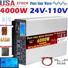 2000W 4000W 24V to 110V 120V Pure Sine Wave Power Inverter Solar Off Grid USB