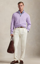  368 NWT Polo Ralph Lauren RLX Washable Lux Cashmere Sweater Purple size L large