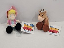 Lot Of Disney Toy Story 4 Tiny Big Feet Plush Little Bo Peep  Bullseye NWT 5"