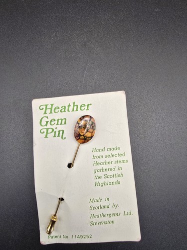 VTG Scottish Natural Heather Stem Gem Stick Pin