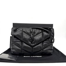 Saint Laurent YSL Small Lou Puffer Bag Black Quilted Leather Black Hardware