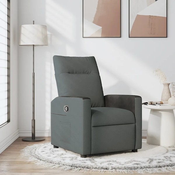 Relaxsessel Stoff Dunkelgrau Sessel Mit Relaxfunktion-image