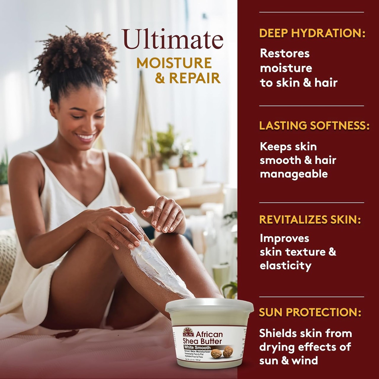 OKAY Pure Naturals African Shea Butter White Smooth - 13 oz / 384 ml
